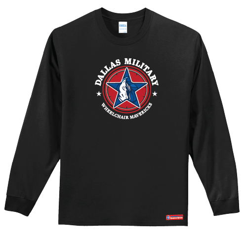NWBA Officially Licensed - Dallas Military Wheelchair  Mavericks - Men's - L/S T-Shirt - Cotton