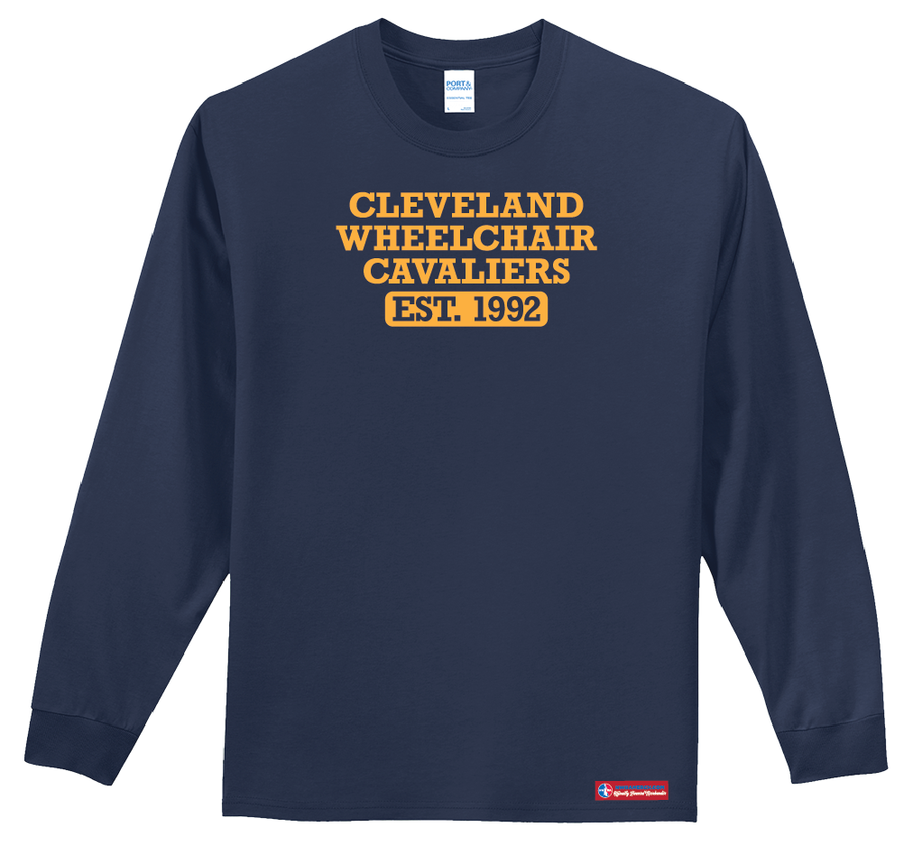 NWBA Officially Licensed - Cleveland Wheelchair Cavaliers - Men's - L/S T-Shirt - Cotton