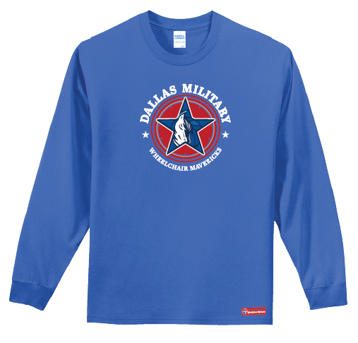 NWBA Officially Licensed - Dallas Military Wheelchair  Mavericks - Men's - L/S T-Shirt - Cotton