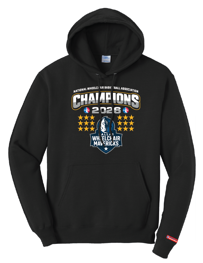 NWBA Officially Licensed – Dallas Wheelchair Mavericks – 2026 National Champions – Men’s Fleece Pullover Hoodie – Full‑Front Print
