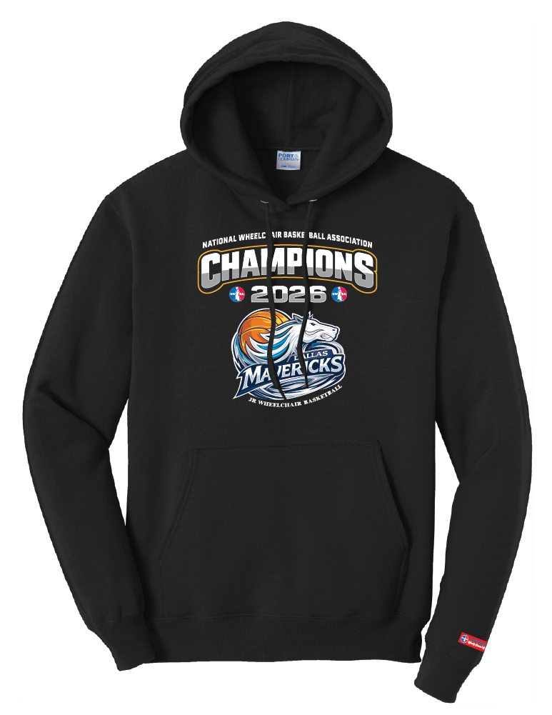 NWBA Officially Licensed – Dallas Jr Wheelchair Mavericks – 2026 National Champions – Men’s Fleece Pullover Hoodie – Full‑Front Print