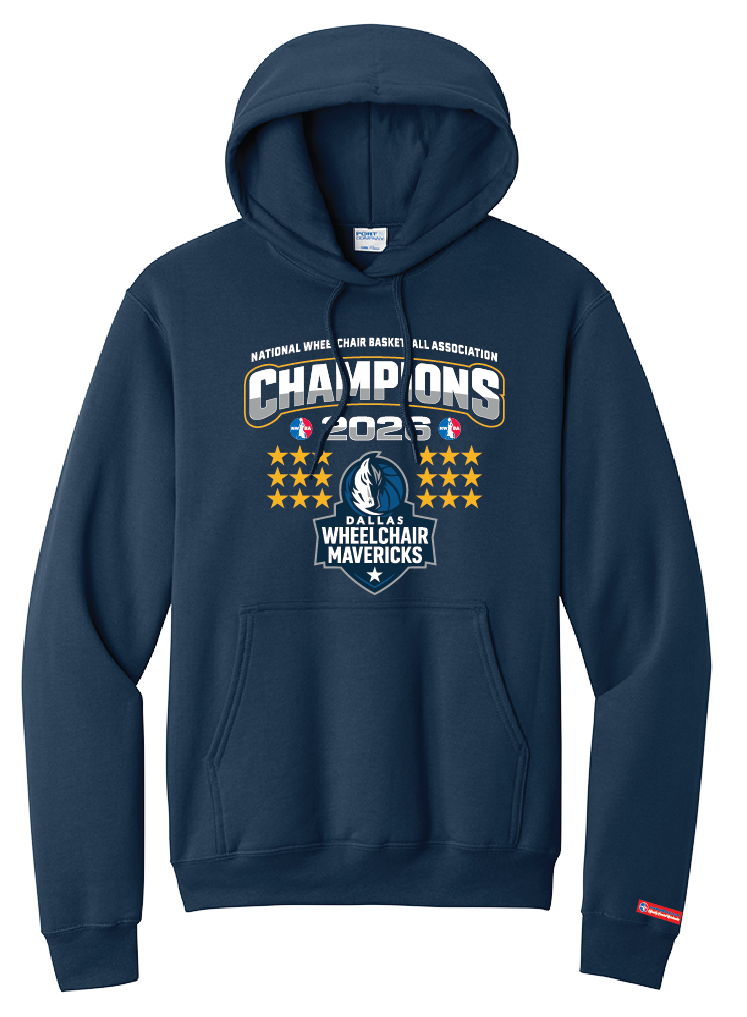 NWBA Officially Licensed – Dallas Wheelchair Mavericks – 2026 National Champions – Men’s Fleece Pullover Hoodie – Full‑Front Print