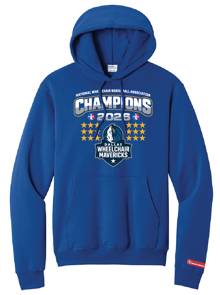 NWBA Officially Licensed – Dallas Wheelchair Mavericks – 2026 National Champions – Men’s Fleece Pullover Hoodie – Full‑Front Print
