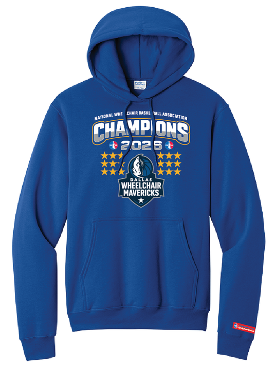NWBA Officially Licensed – Dallas Wheelchair Mavericks – 2026 National Champions – Men’s Fleece Pullover Hoodie – Full‑Front Print