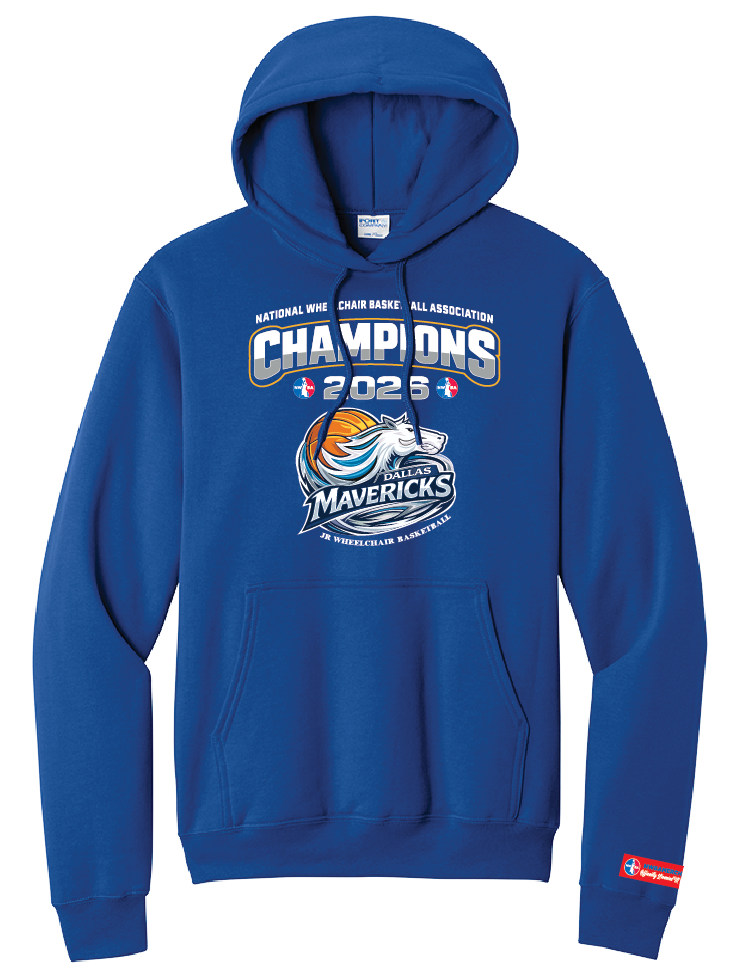 NWBA Officially Licensed – Dallas Jr Wheelchair Mavericks – 2026 National Champions – Men’s Fleece Pullover Hoodie – Full‑Front Print
