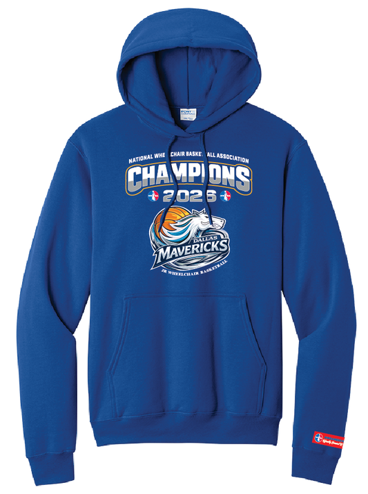 NWBA Officially Licensed – Dallas Jr Wheelchair Mavericks – 2026 National Champions – Men’s Fleece Pullover Hoodie – Full‑Front Print