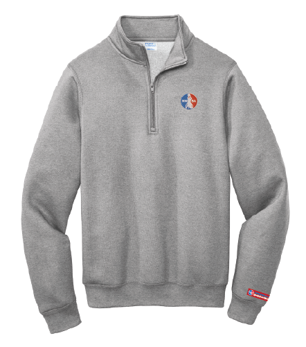 NWBA Officially Licensed - Embroidered Medallion Men's 1/4 Zip Fleece