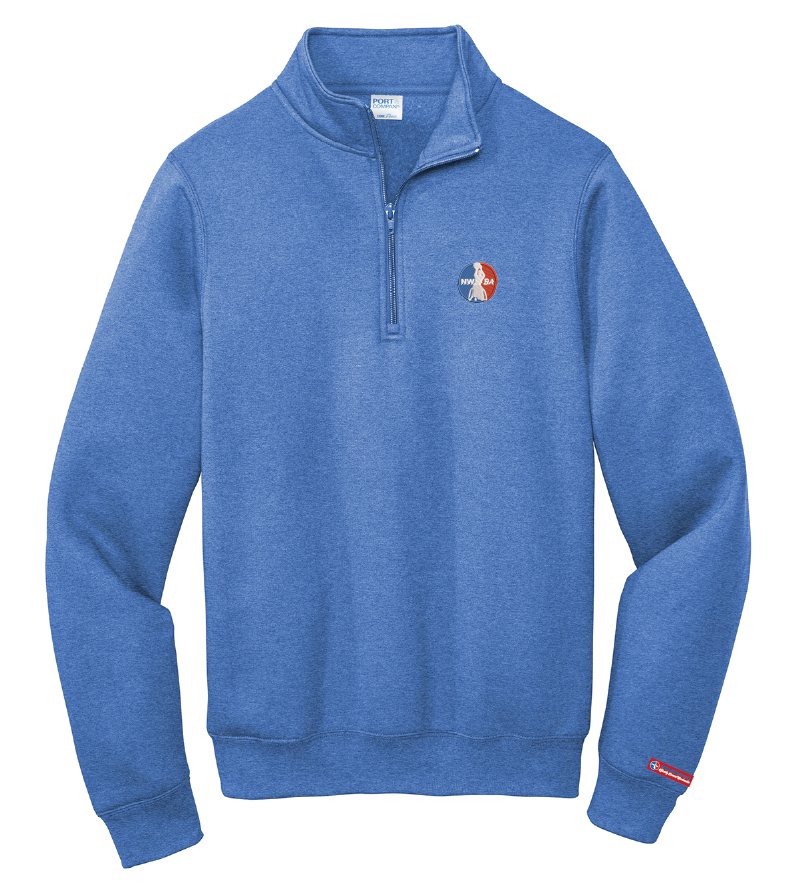 NWBA Officially Licensed - Embroidered Medallion Men's 1/4 Zip Fleece