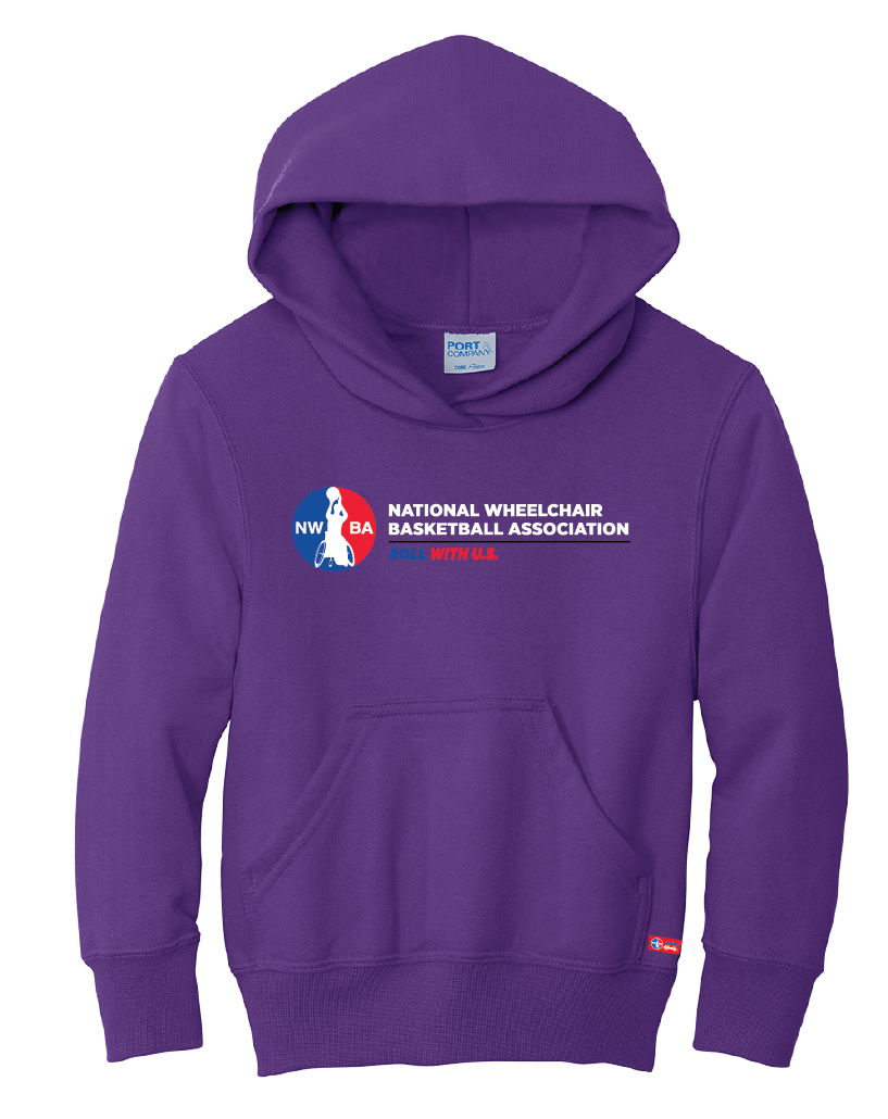NWBA Officially Licensed - "ROLL WITH U.S." - YOUTH PULLOVER HOODED SWEATSHIRT