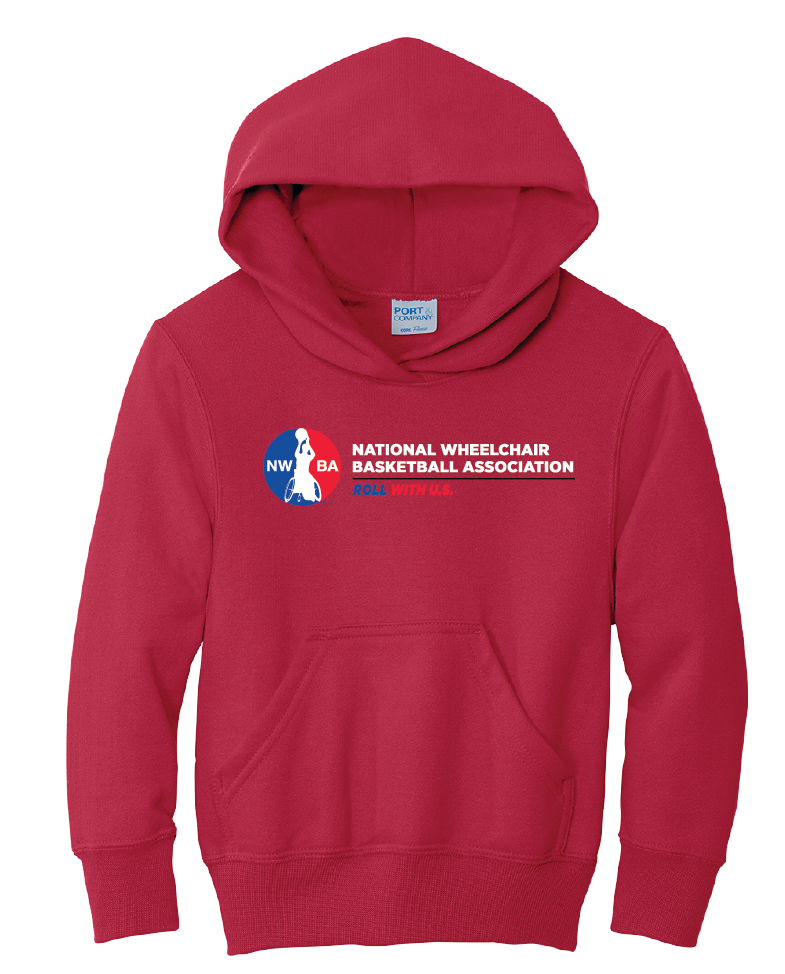 NWBA Officially Licensed - "ROLL WITH U.S." - YOUTH PULLOVER HOODED SWEATSHIRT