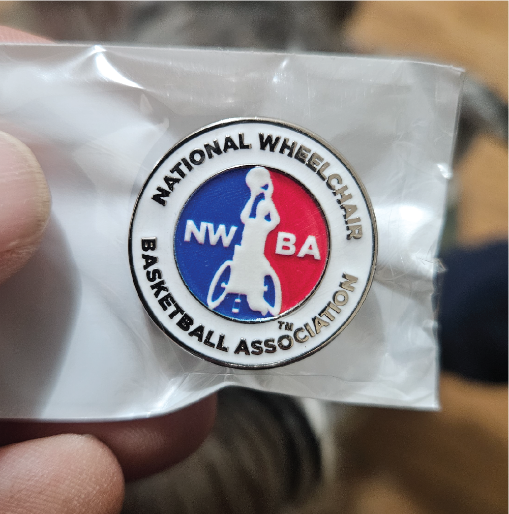 NWBA Officially Licensed - "1 INCH ENAMEL PIN" - NWBA FULL MEDALLION