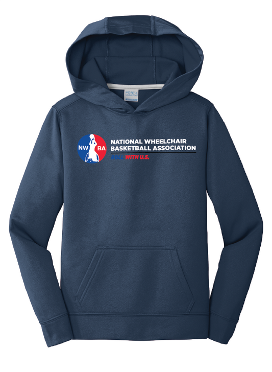 NWBA Officially Licensed - "ROLL WITH U.S." - YOUTH PULLOVER HOODED SWEATSHIRT