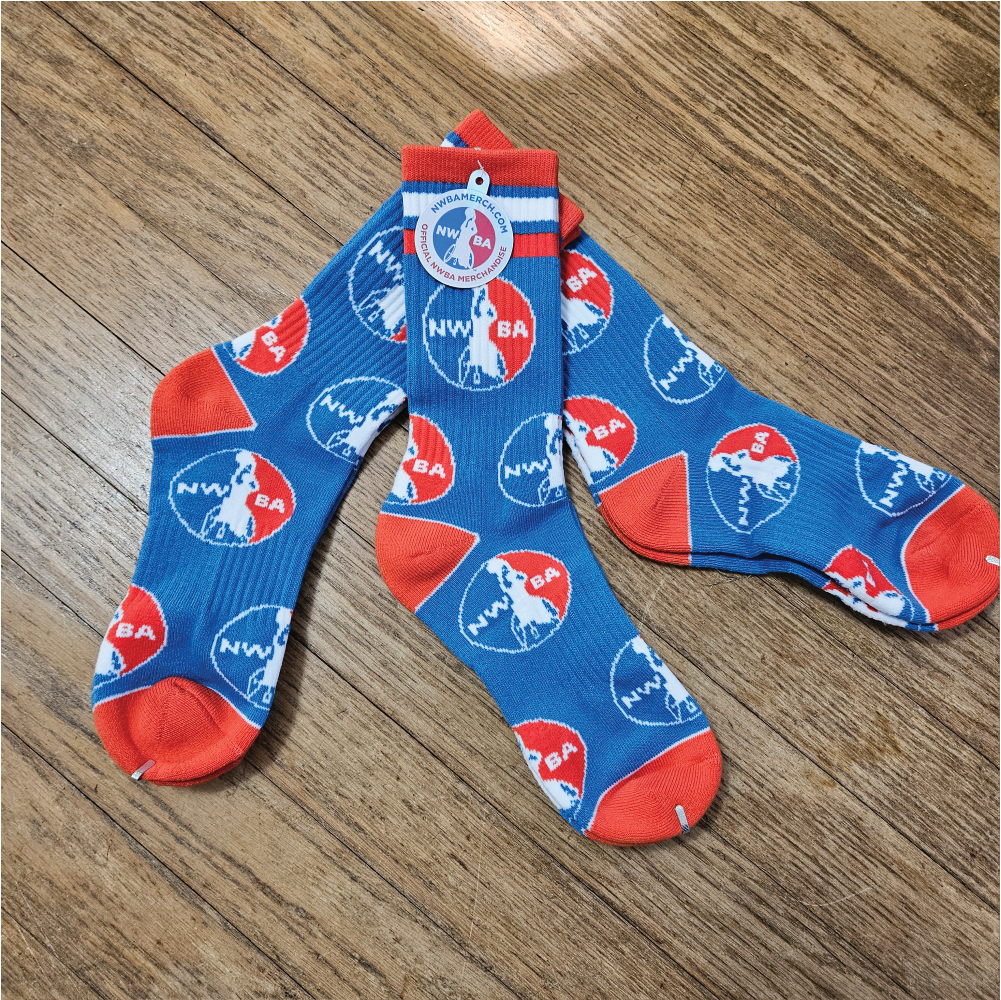 NWBA Officially Licensed - "3 Pack Athletic Crew Socks" - NWBA Medallion