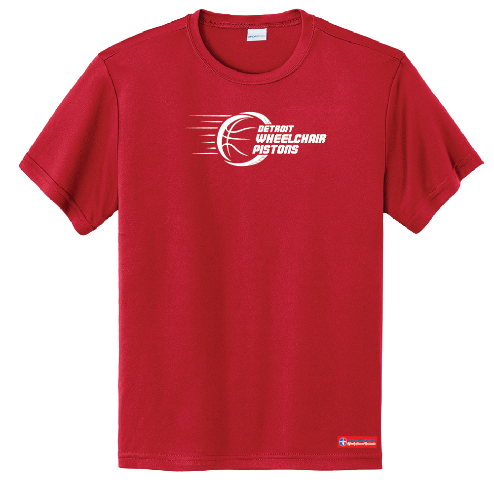 NWBA Officially Licensed - Detroit Wheelchair Pistons - Youth - T-Shirt - Performance