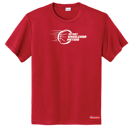 NWBA Officially Licensed - Detroit Wheelchair Pistons - Youth - T-Shirt - Performance