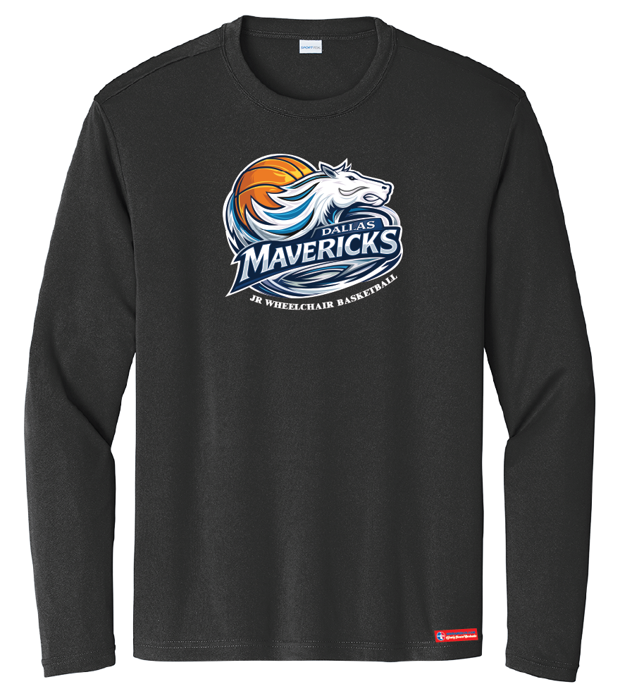 NWBA Officially Licensed - Dallas Jr Wheelchair Mavericks - Men's - L/S T-Shirt - Performance