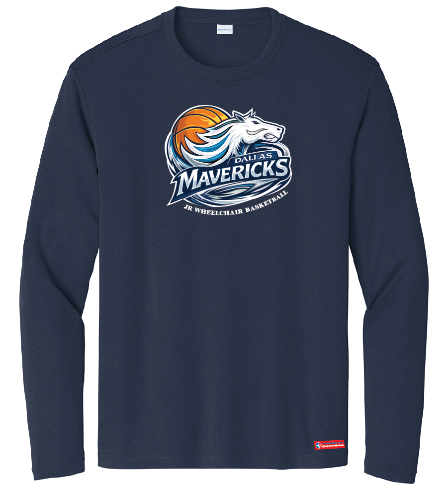 NWBA Officially Licensed - Dallas Jr Wheelchair Mavericks - Men's - L/S T-Shirt - Performance