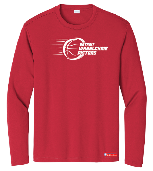 NWBA Officially Licensed - Detroit Wheelchair Psitons - Men's - L/S T-Shirt - Performance