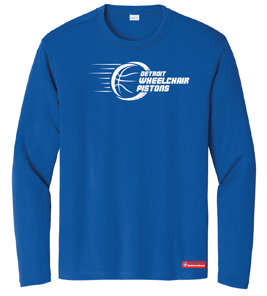 NWBA Officially Licensed - Detroit Wheelchair Pistons - Youth - L/S T-Shirt - Performance