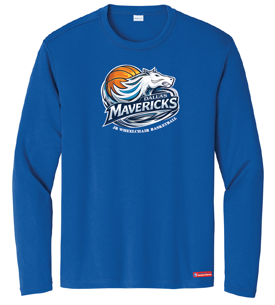NWBA Officially Licensed - Dallas Jr Wheelchair Mavericks - Youth - L/S T-Shirt - Performance