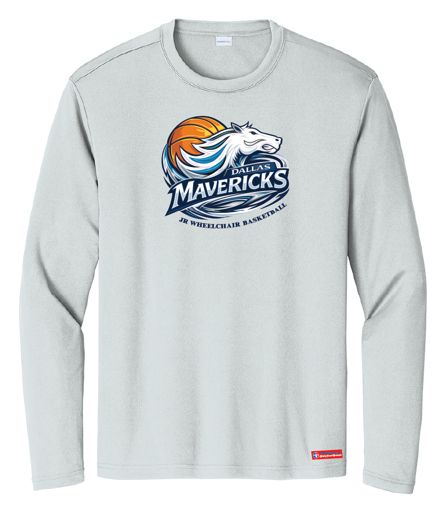 NWBA Officially Licensed - Dallas Jr Wheelchair Mavericks - Youth - L/S T-Shirt - Performance