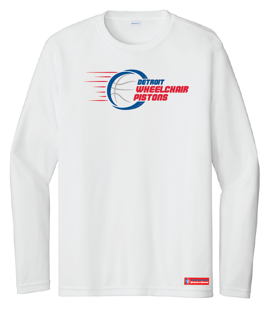 NWBA Officially Licensed - Detroit Wheelchair Pistons - Youth - L/S T-Shirt - Performance