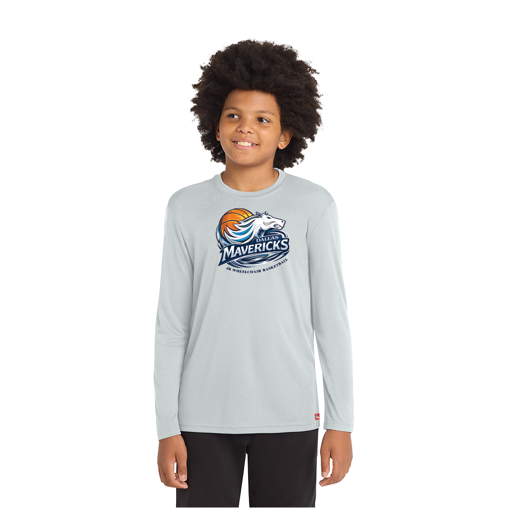 NWBA Officially Licensed - Dallas Jr Wheelchair Mavericks - Youth - L/S T-Shirt - Performance