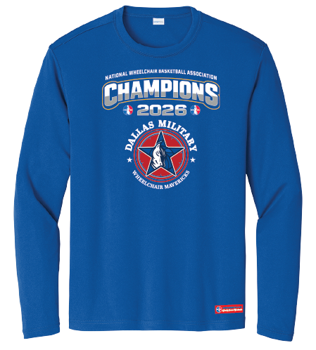 NWBA Officially Licensed – Dallas Military Wheelchair Mavericks – 2026 National Champions – Men’s Performance Long Sleeve Tee