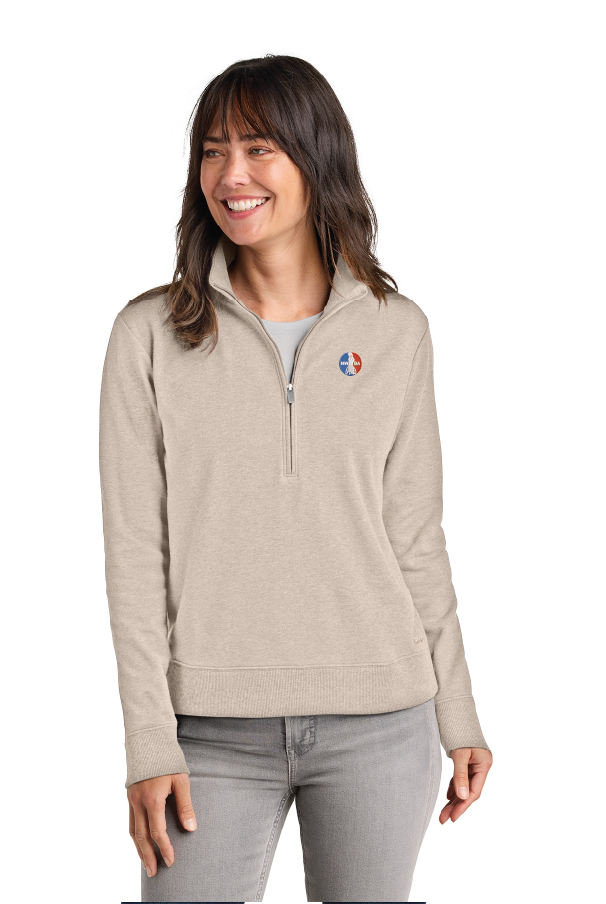 NWBA Officially Licensed - Embroidered Medallion TravisMathew® Women's Ocean Villa 1/4-Zip