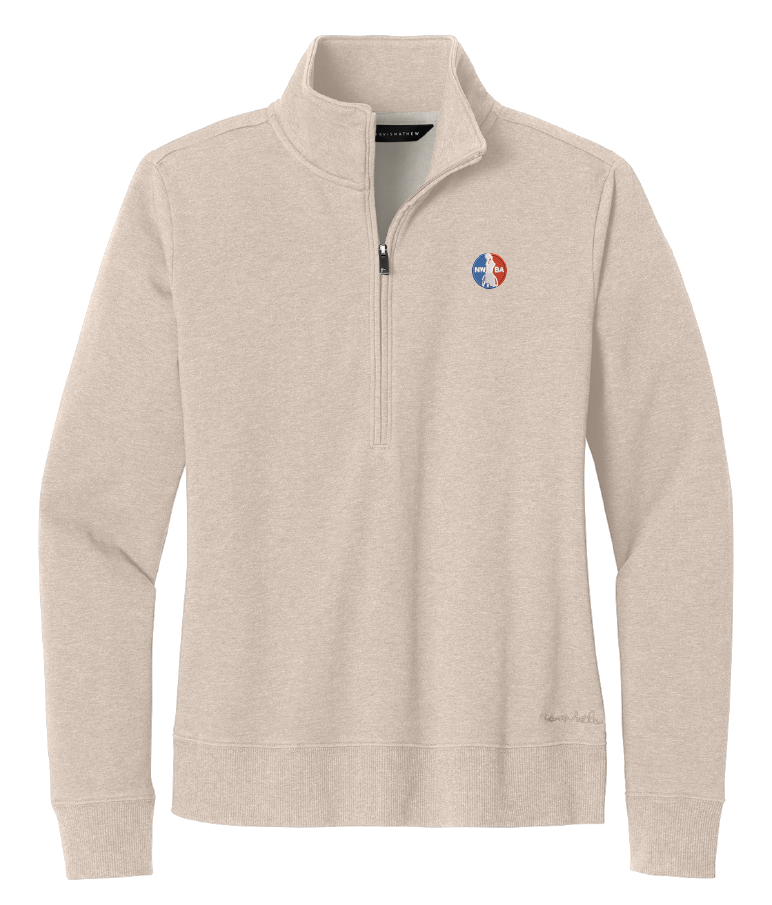NWBA Officially Licensed - Embroidered Medallion TravisMathew® Women's Ocean Villa 1/4-Zip