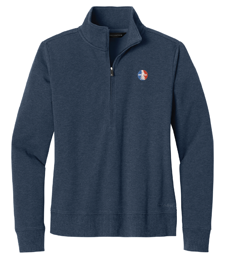 NWBA Officially Licensed - Embroidered Medallion TravisMathew® Women's Ocean Villa 1/4-Zip