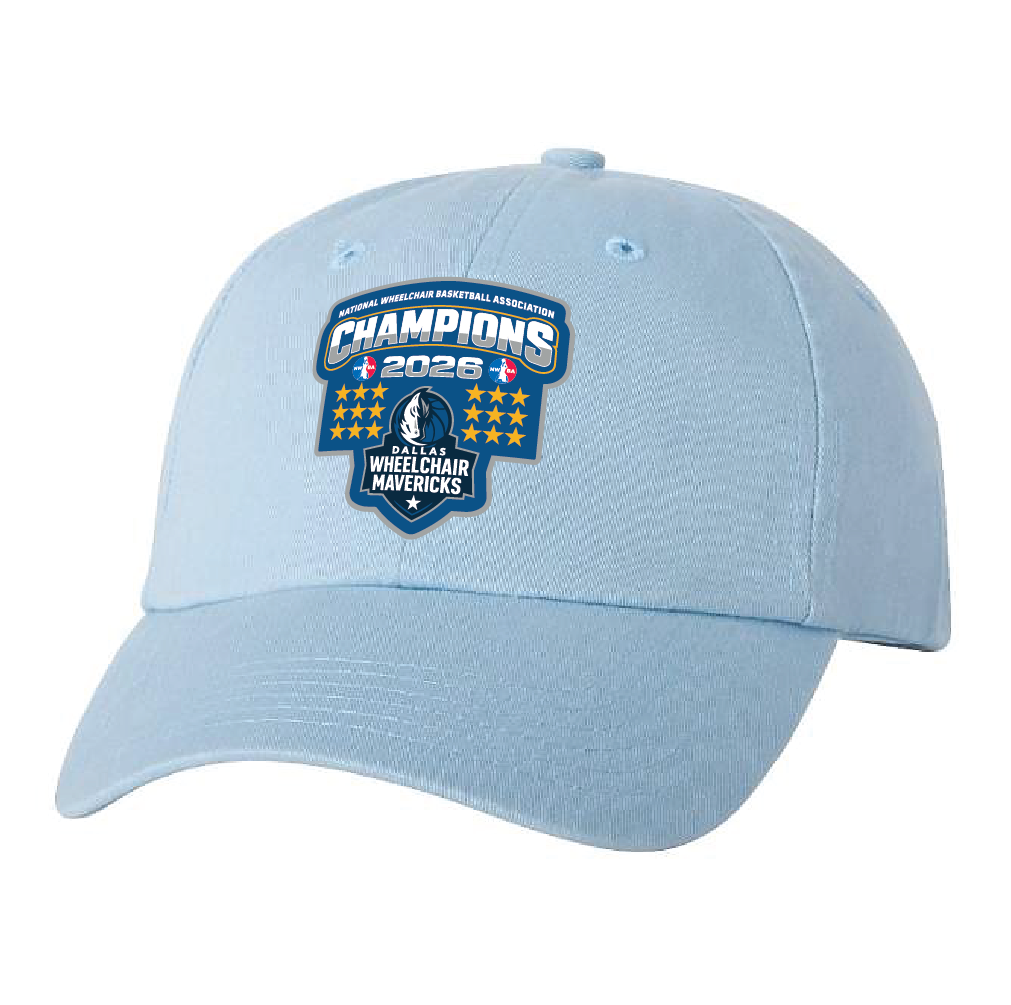 NWBA Officially Licensed – Dallas Wheelchair Mavericks – 2026 National Champions – Dad Style Cap – Woven Patch Edition