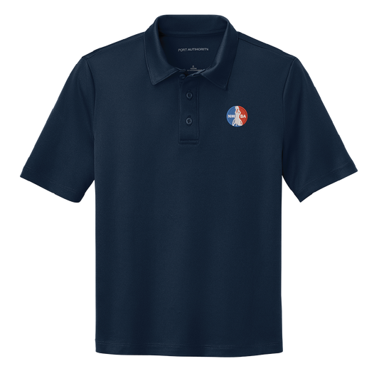 NWBA Officially Licensed - Embroidered Medallion Youth Performance Polo