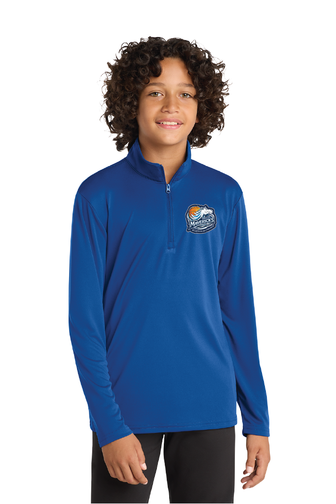 NWBA Officially Licensed - Dallas Jr Wheelchair Mavericks - Youth Performance 1/4 ZIP