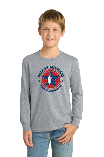 NWBA Officially Licensed - Dallas Military Wheelchair Mavericks - Youth - L/S T-Shirt - Cotton