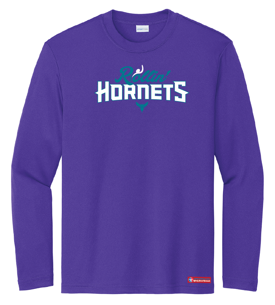 NWBA Officially Licensed - Rollin' Hornets - Youth - L/S T-Shirt - Performance