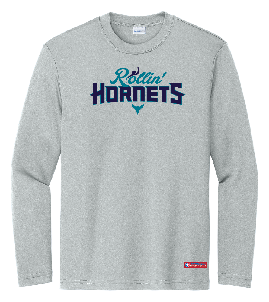 NWBA Officially Licensed - Rollin' Hornets - Youth - L/S T-Shirt - Performance