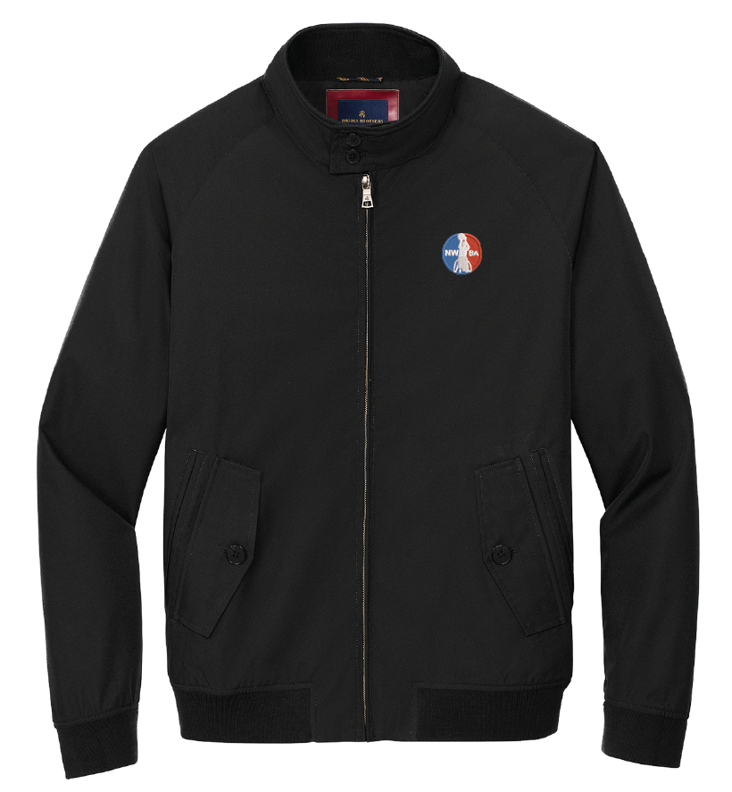 NWBA Officially Licensed - Embroidered Medallion Men's Brooks Brothers Bomber Jacket