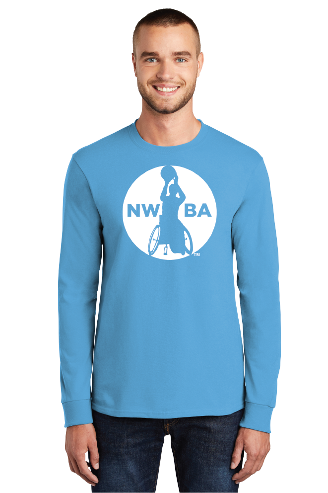 NWBA Officially Licensed - "NWBA 1 COLOR MEDALION" - MEN'S - Cotton Tee - LONG SLEEVE