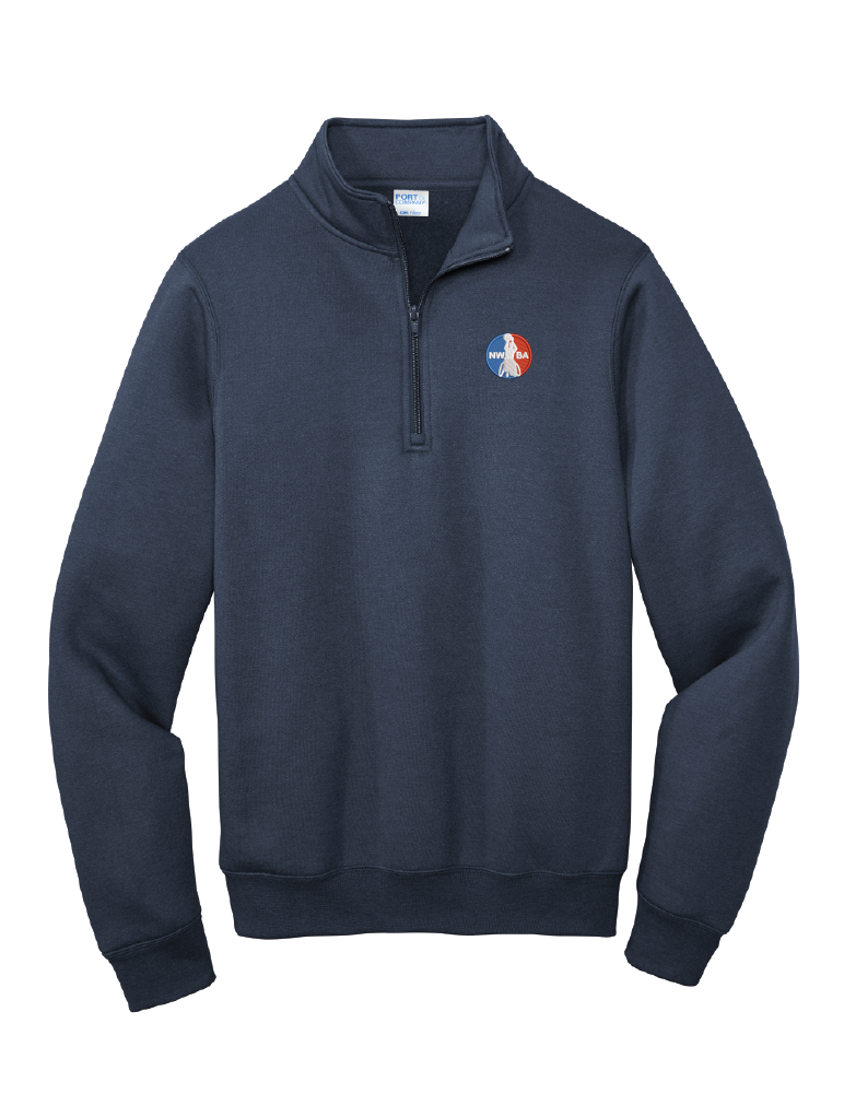 NWBA Officially Licensed - "NWBA EMBROIDERED MEDALLION" - 1/4 ZIP FLEECE PULLOVER