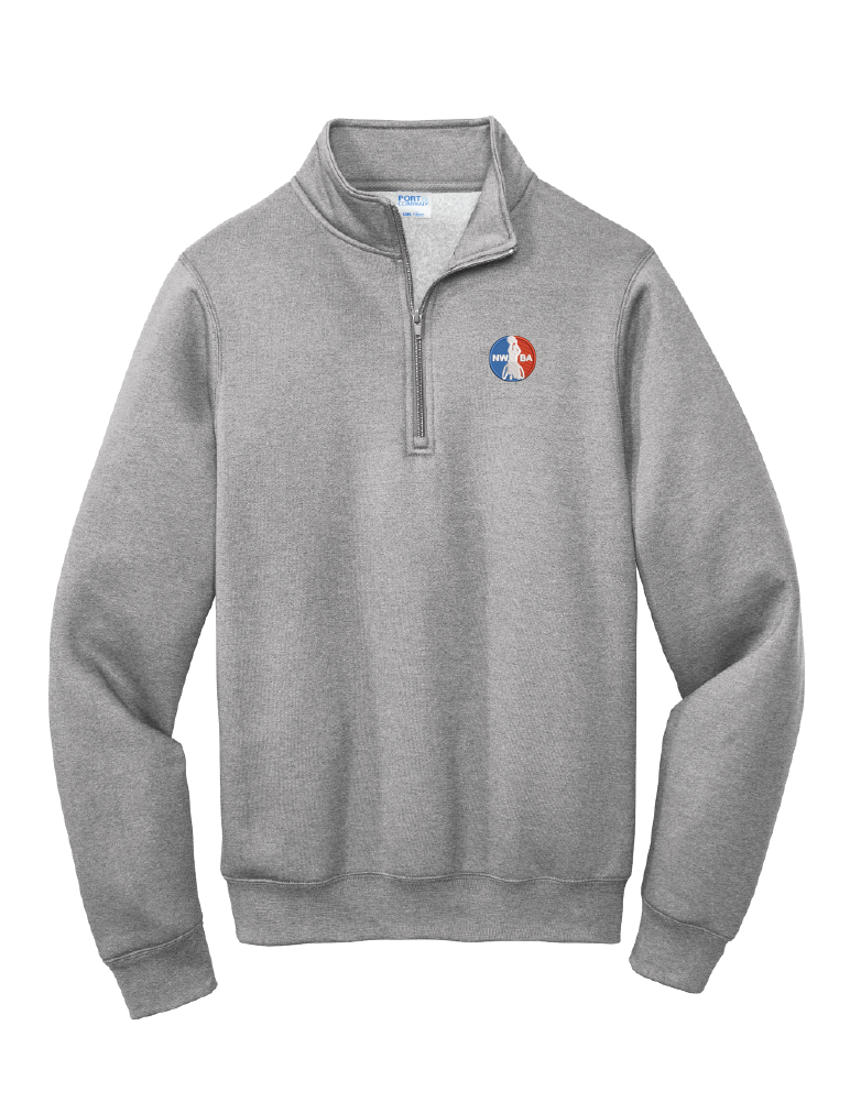 NWBA Officially Licensed - "NWBA EMBROIDERED MEDALLION" - 1/4 ZIP FLEECE PULLOVER