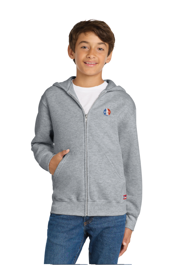 NWBA Officially Licensed - Embroidered Medallion Youth Full Zip Hoodie